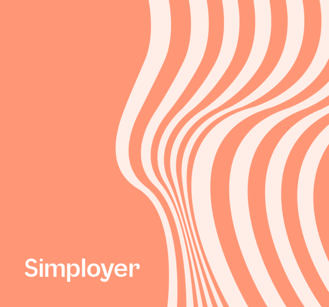 Abstract orange pattern with Simployer branding
